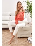 Bluza scurta coral cu volane in jos MP29390 - Magazin online - Boutique